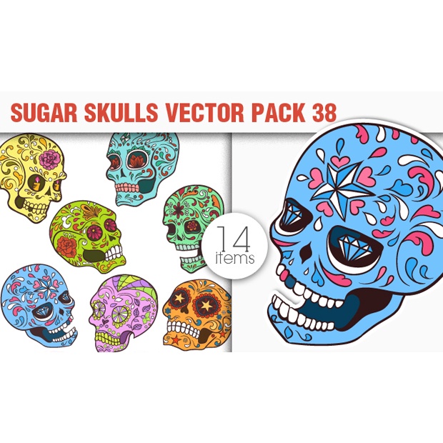 Designious - Sugar Skulls Vector Pack - Coreldraw