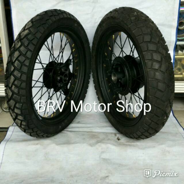 Sepaket Velg Jari Jari CB 150 R CB 150 Old CBR 150 Facelite Ples Ban Full Set Siap Pasang Ring 17