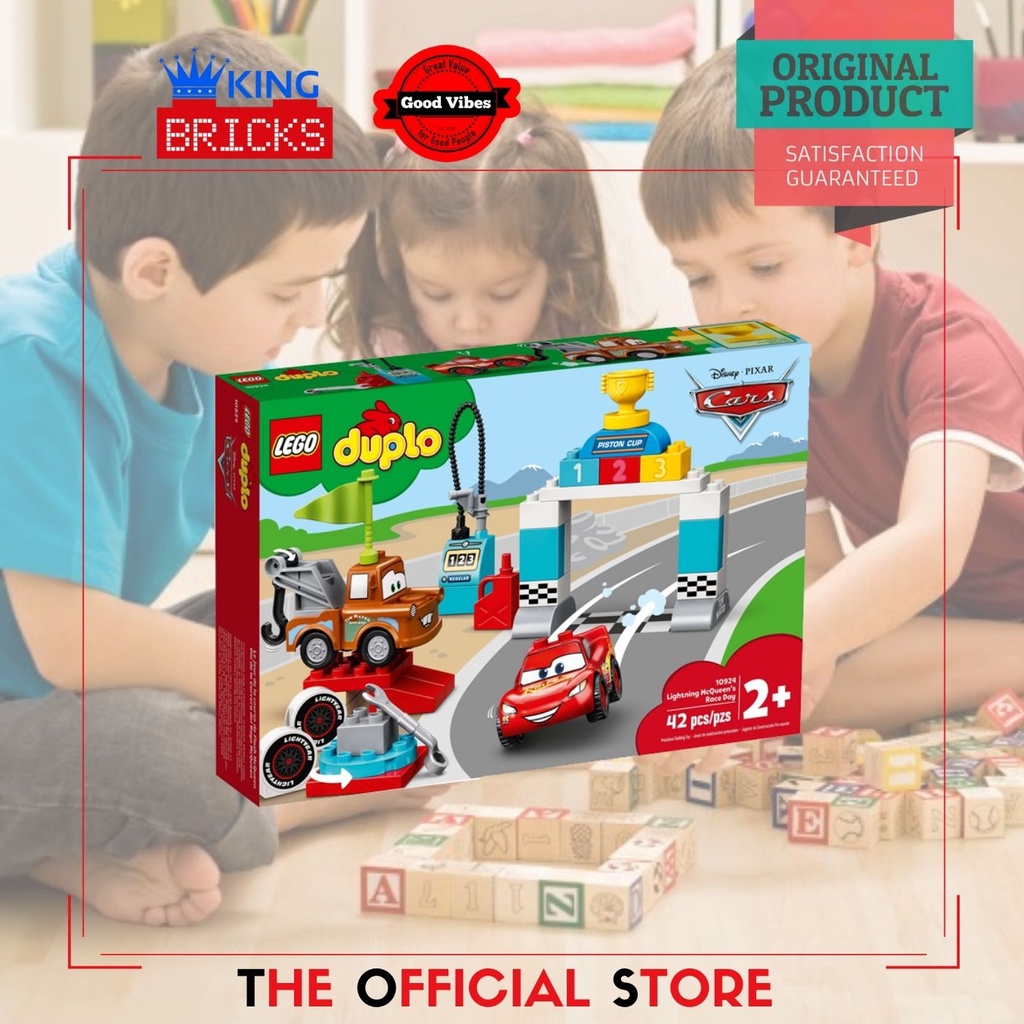 LEGO Original DUPLO 10924 Lightning McQueen Race Day - Mainan Anak Edukasi Disney Cars Mater Pixar