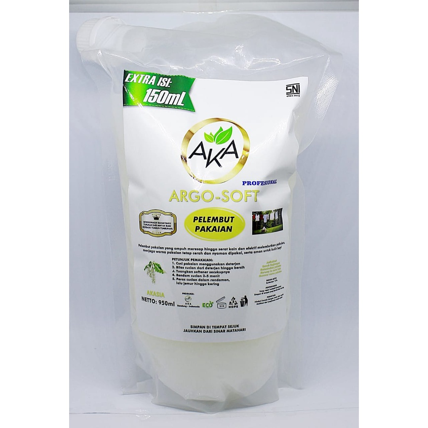 AKA PREMIUM ARGO-SOFT | Pelembut Pakaian/Softener Profesional Pouch 800ml