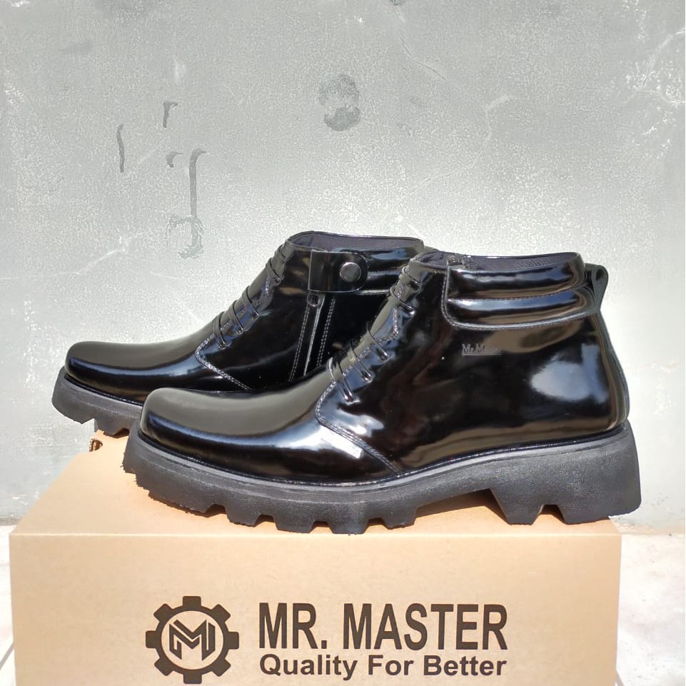 Sepatu Pdh Radial Kilap Glossy Dan Dop Kulit Sapi Asli Berkualitas Merk MR MASTER Sepatu Pdh TNI POLRI SECURITY SATPAM