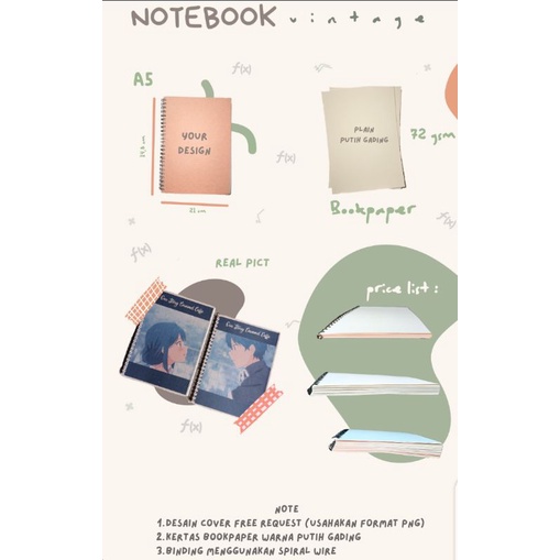 

Notebook custome 100 pages