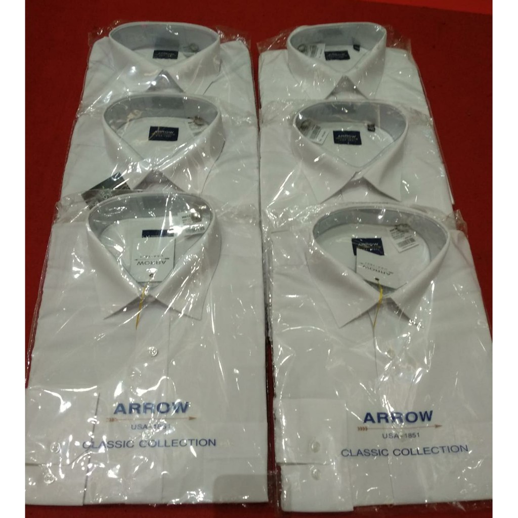 kemeja putih reguler pria merk arrow