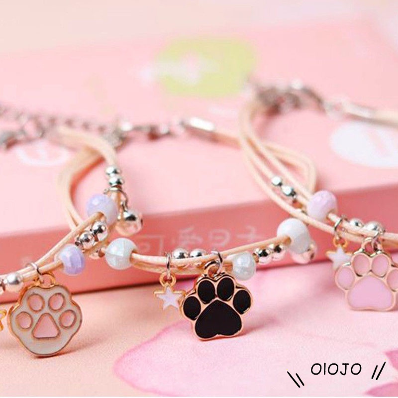 【COD】Gelang Wantia Korea Cakar Kucing Bahan Keramik Kartun Beruang Cakar Untuk Wanita Bracelet