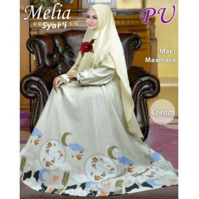MAXI MELIA SYARI ORI PU - MAXI SYARI SIZE JUMBO - MAXI DRESS MUSLIM MAXMARA PREMIUM