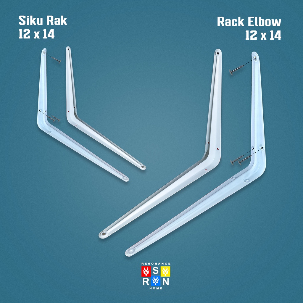 Siku Rak Besi L Putih Uk. 12x14 Inch l Shelf Bracket l Resonance Home