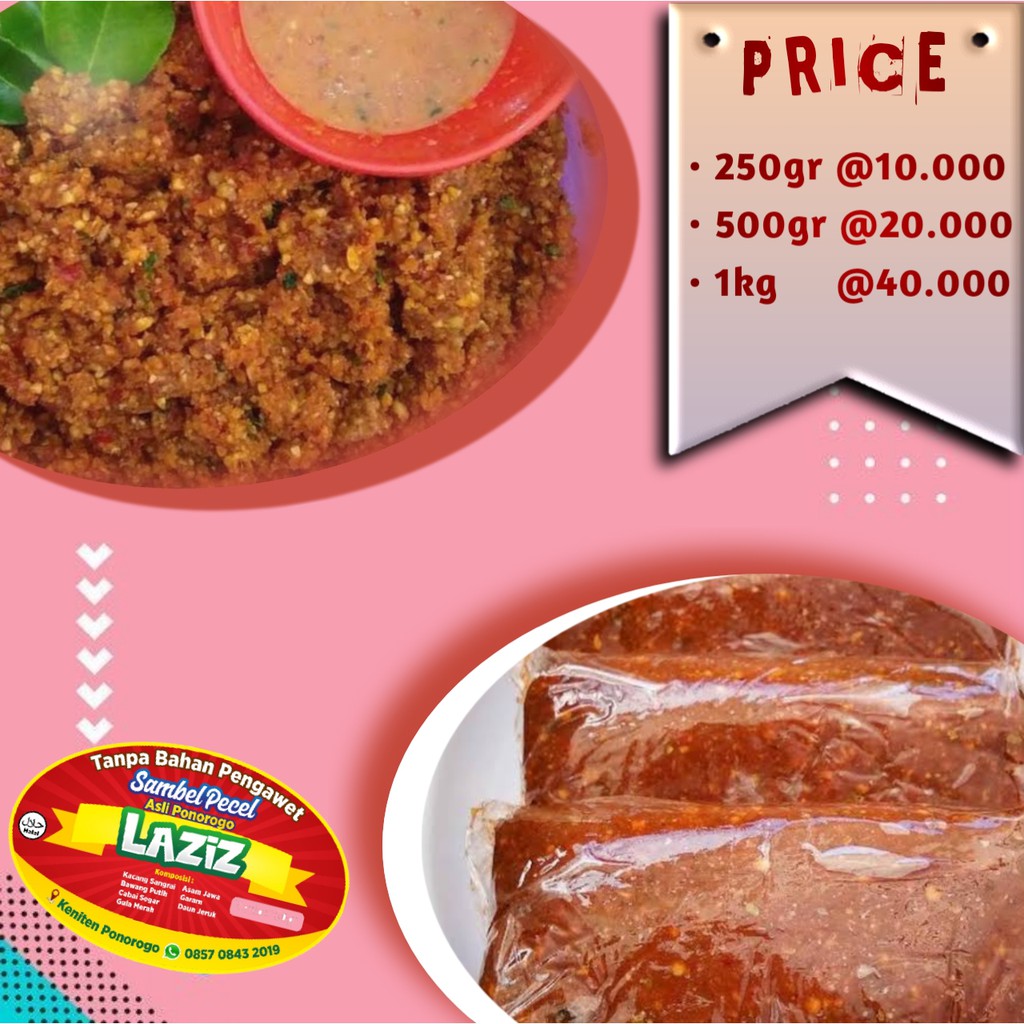 Jual Sambel Pecel Laziz Gram Sambel Pecel Sambal Pecel Bumbu