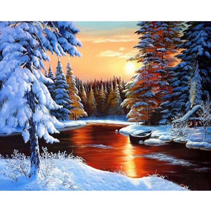 

Produk Terbaru Diy Painting Paint By Numbers Canvas Lukis Snow Mountain View 40*50