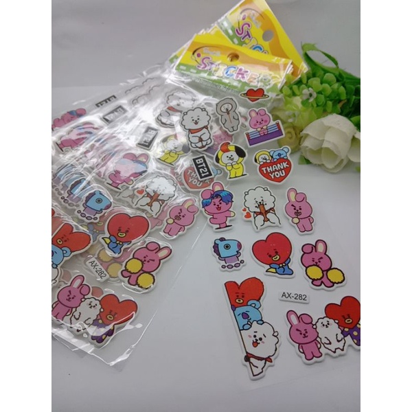 stiker bt21 stiker Tumbler stiker timbul sticker cutting stiker 3d