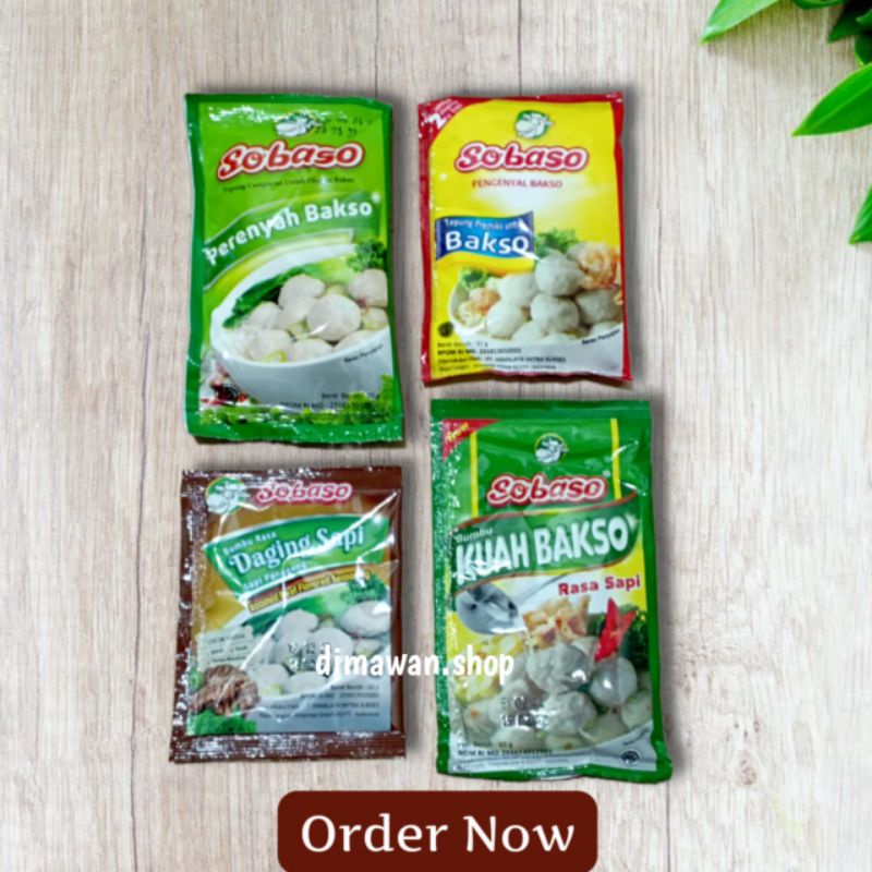 

SOBASO tepung pengenyal,perenyah,sari daging sapi,bumbu kuah bakso rasa sapi