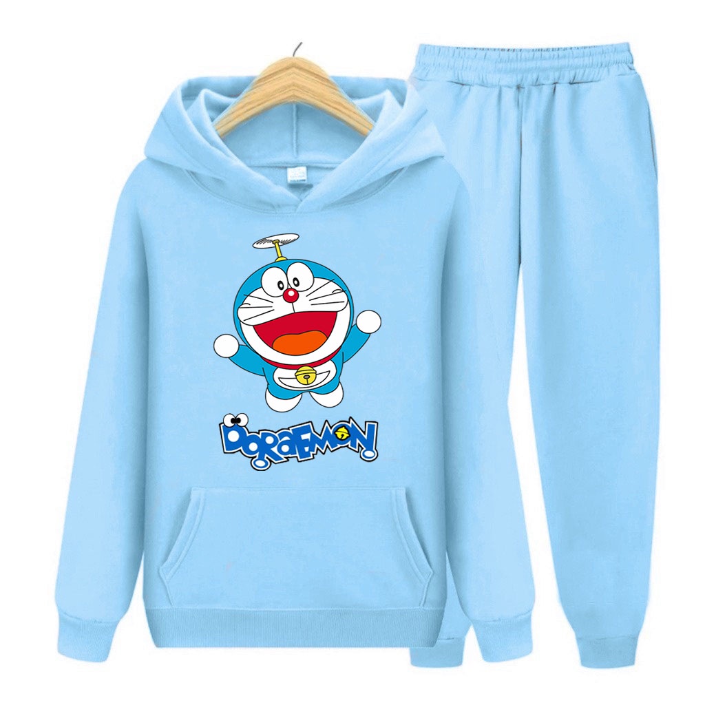 YMF - Setelan Sweater Hoodie Doraemon | Anak-Remaja ( SET Hoodie - Doraemon Baling Baling Bambu )®