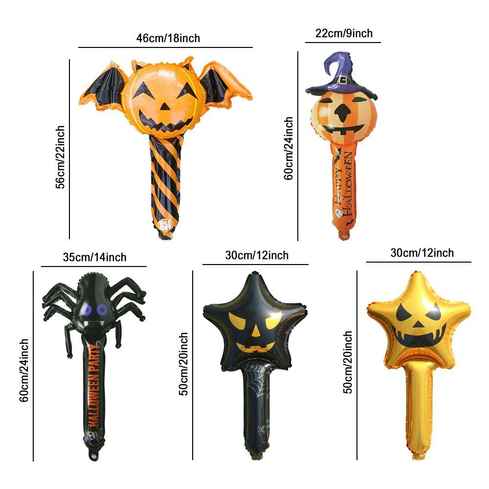 Solighter 5 Pcs Halloween Dekorasi Balon Handheld Halloween Supply Tongkat Batang Ornamen Rumah