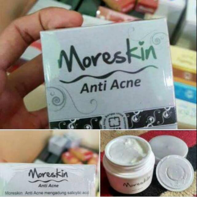 Moreskin Anti Acne Cream Jerawat Nasa penghilang Flek Hitam Pencerah Dan Pembersih wajah