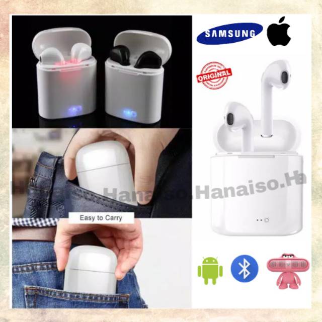 Termurah Medan Headset Bluetooth i12 i7s i7 i9 TWS Twin Earpods Inpods HBQ Docking Charge Dual Wireless smartphone