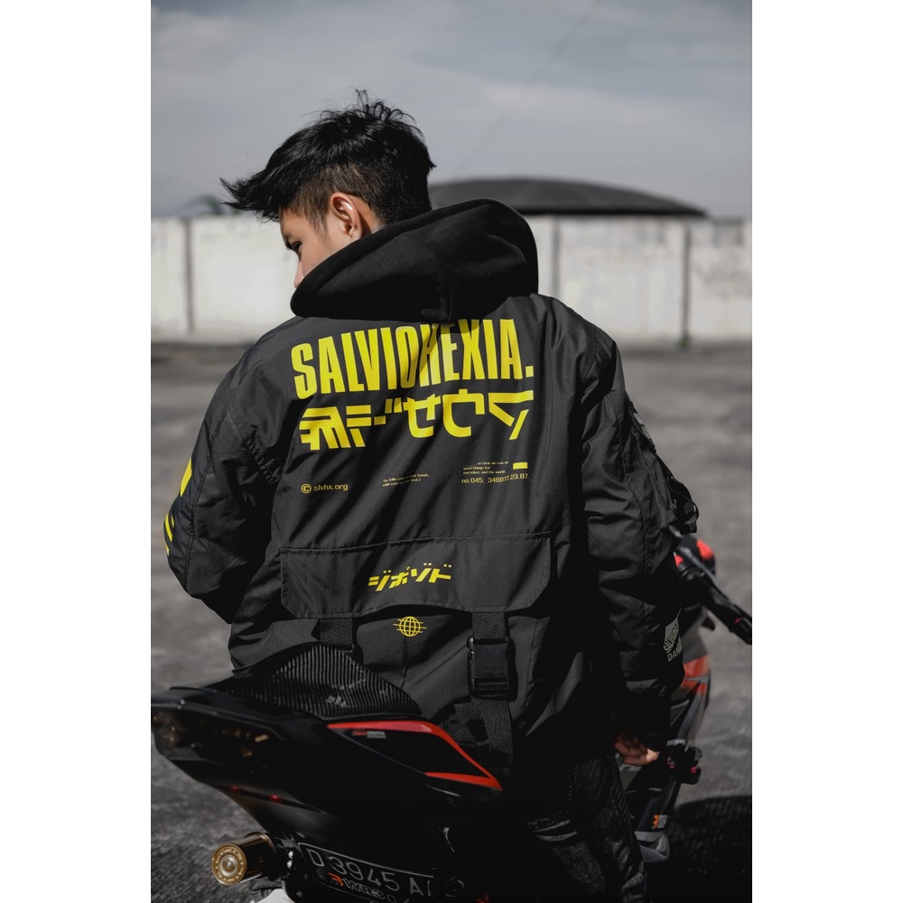 Jaket Pria Bomber Motoran Hoodie Original Salvio Hexia