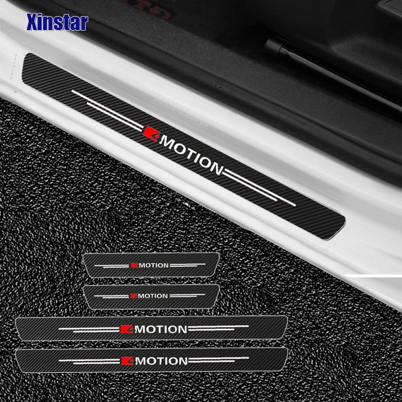 Stiker Pelindung Pintu Mobil 4 Motion Carbon fiber Untuk Volkswagen Polo Fox Up Golf Gol Voyage Besouro T2 Santana