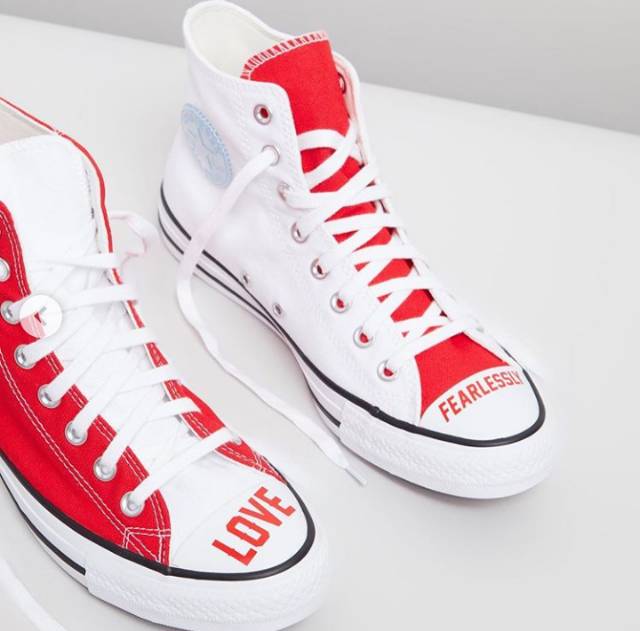 converse love fearlessly red