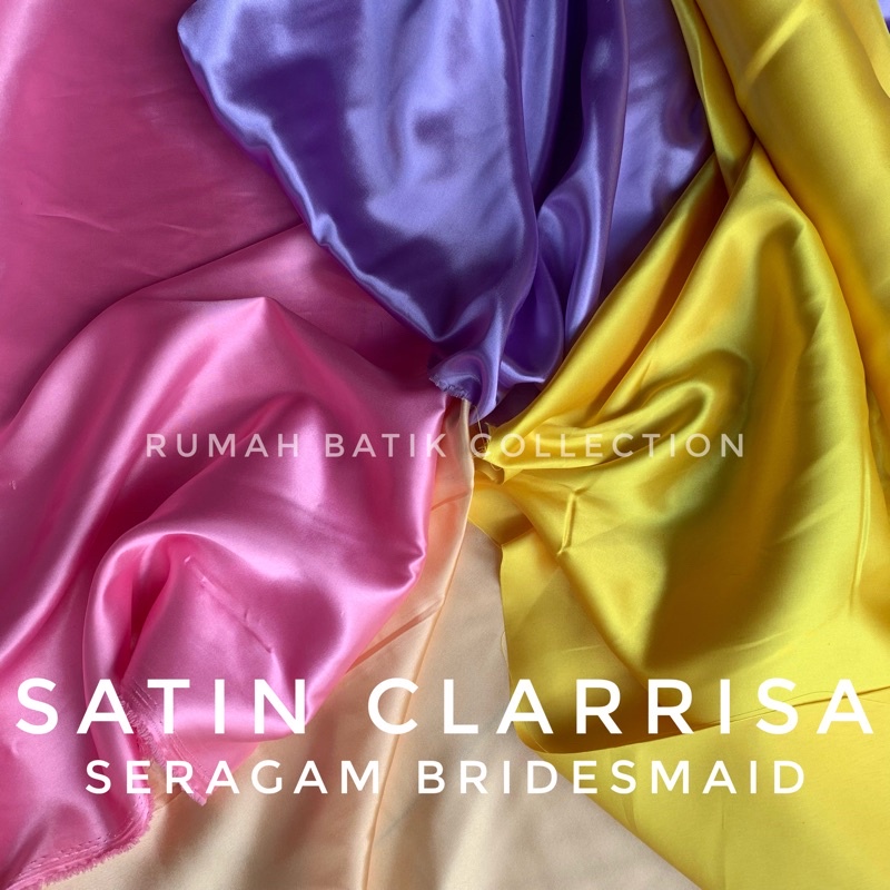 Kain Satin Polos Clarissa Per 0.5 meter / Satin Murah Kain Bridesmaid