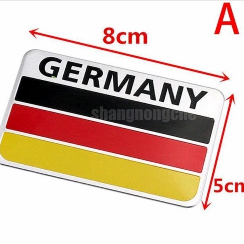 Stiker Emblem Mobil Bendera JERMAN GERMANY Bahan Aluminium