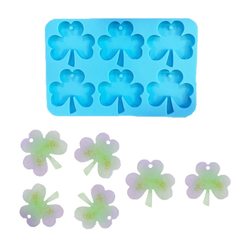 Siy 3pcs Cetakan Silikon Bentuk Kupu-Kupu Clover Shamrock Untuk Membuat Perhiasan DIY