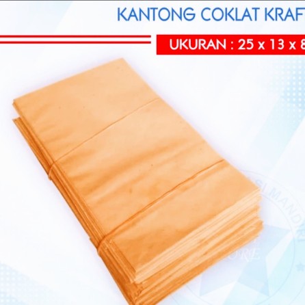 

Paperbag Kantong Coklat Polos 25x8x13cm Harga PER SATUAN LEMBAR 1 Pcs