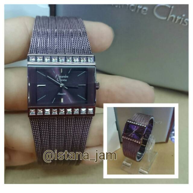 Jam Tangan Wanita / Cewek Alexandre Christie 2411 Ungu Original