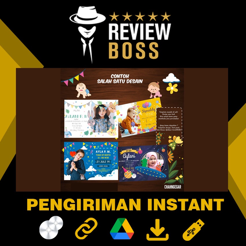 BUNDLE TEMPLATE BIODATA BAYI PREMIUM DESIGN BABY WALL DECOR SOUVENIR FORMAT DESAIN CDR