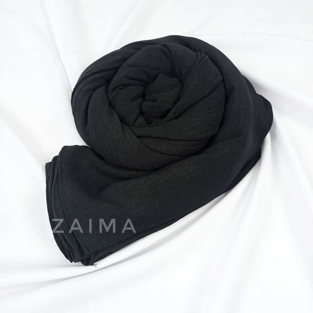 Jilbab Pasmina Crinkle | Kerudung Pasmina Crinkle | Pasmina Crinkle Jumbo 200x100 | Pashmina Katun Kusut | Pashmina Jumbo-Hitam
