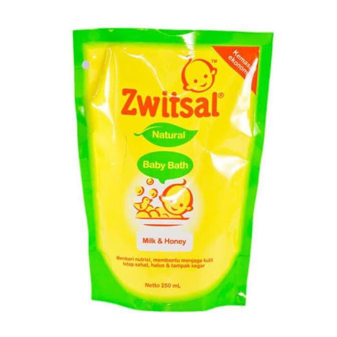 Zwitsal Baby Bath Natural Milk &amp; Honey Pouch 250 Ml