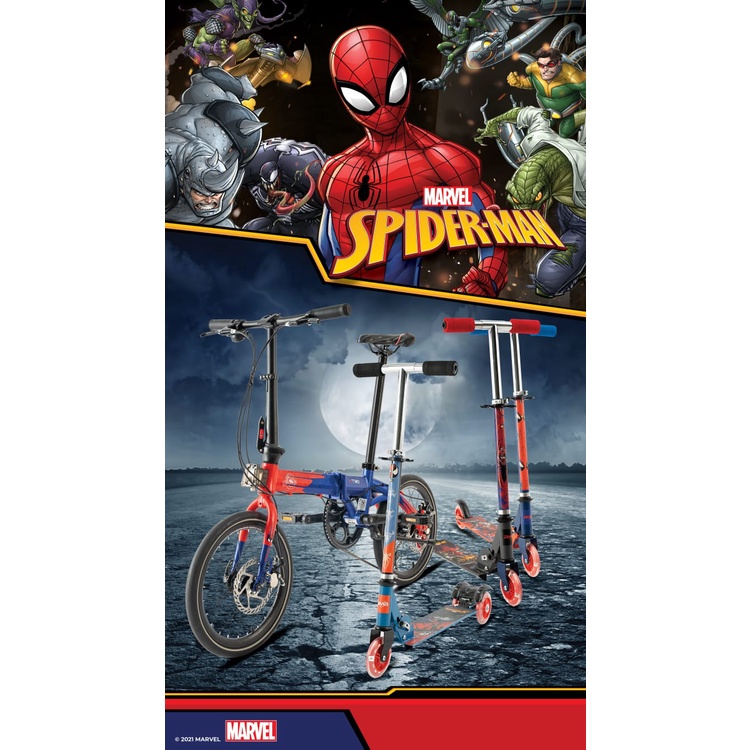 Sepeda Lipat 16 inch 349 Foldx X2 Spiderman