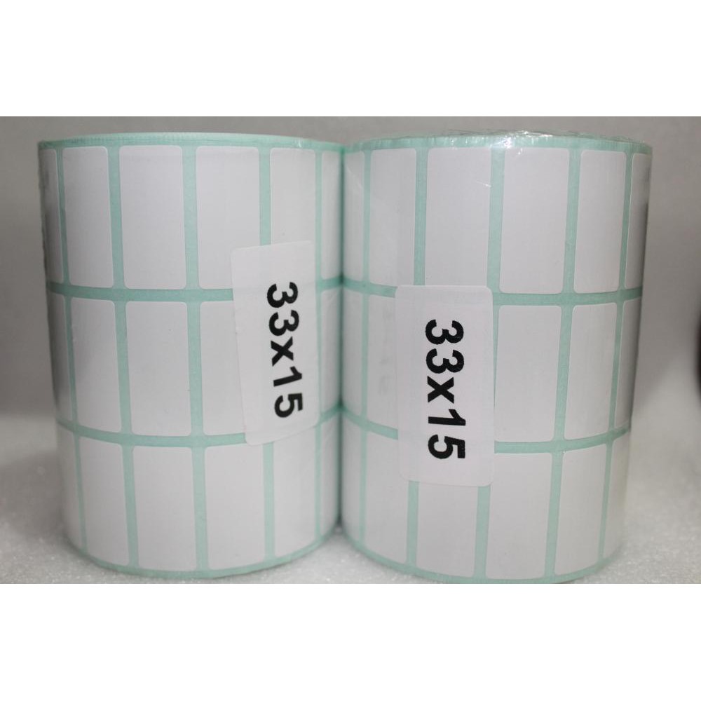 

LABEL BARCODE 33 X 15 - 3 LINE - KERTAS STICKER LABEL SEMICOATED 33x15 ISI 10000