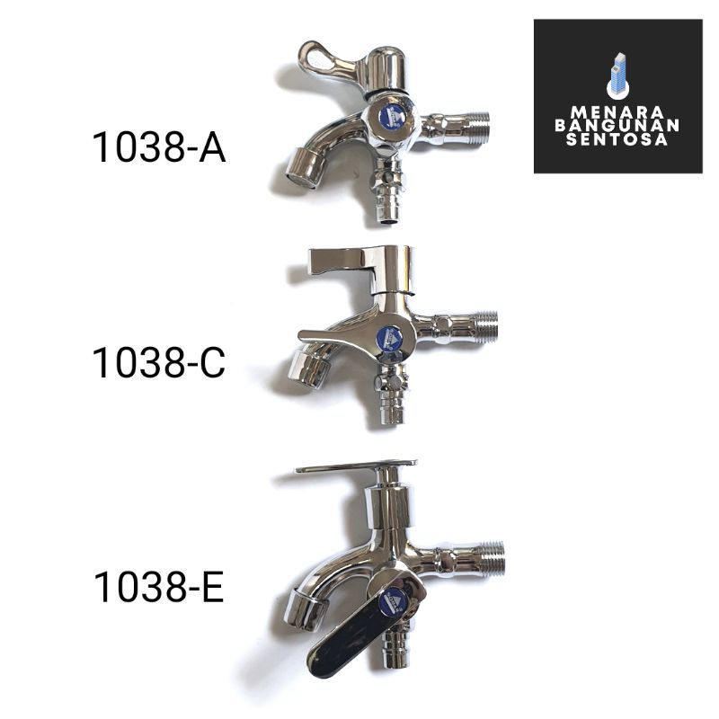 Kran Cabang Sobar 1038 / Keran Air Shower Kamar Mandi Double
