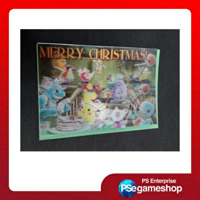 Kartu Pos / Kartu Ucapan Merry Chistmas 3D - Pokemon