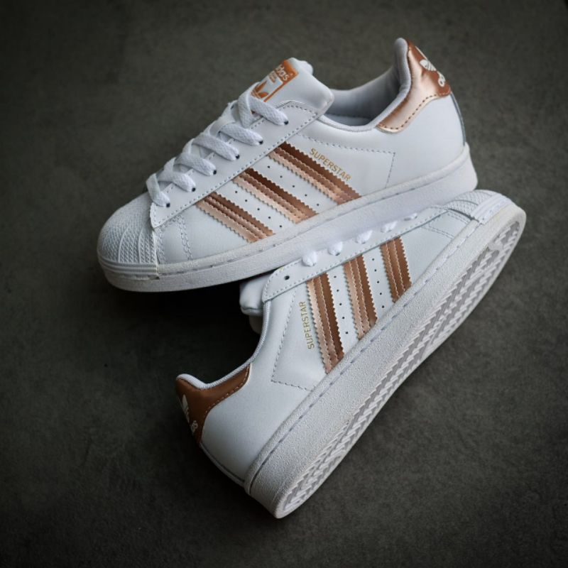 Adidas Superstar White List Rose Gold Original Sneakers Wanita