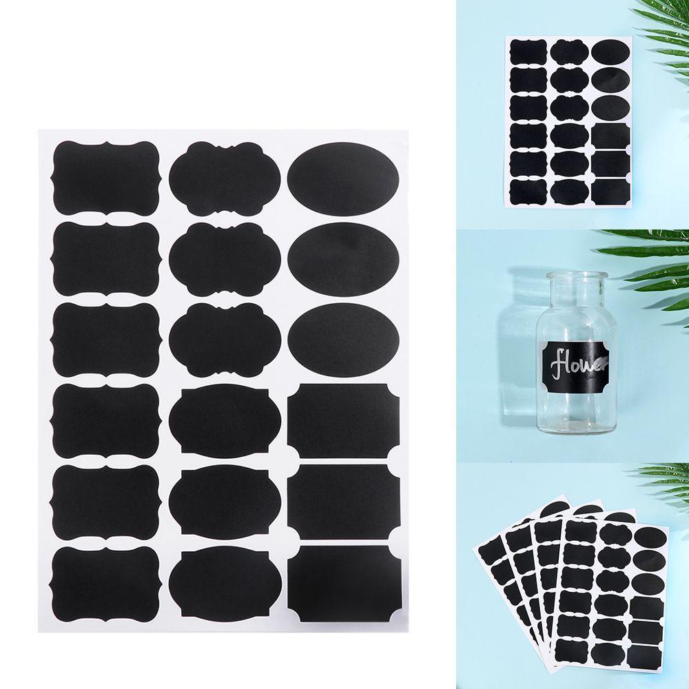 Preva 36/90pcs Label Papan Tulis Tahan Air Papan Tulis Selai Toples Blackboard Label