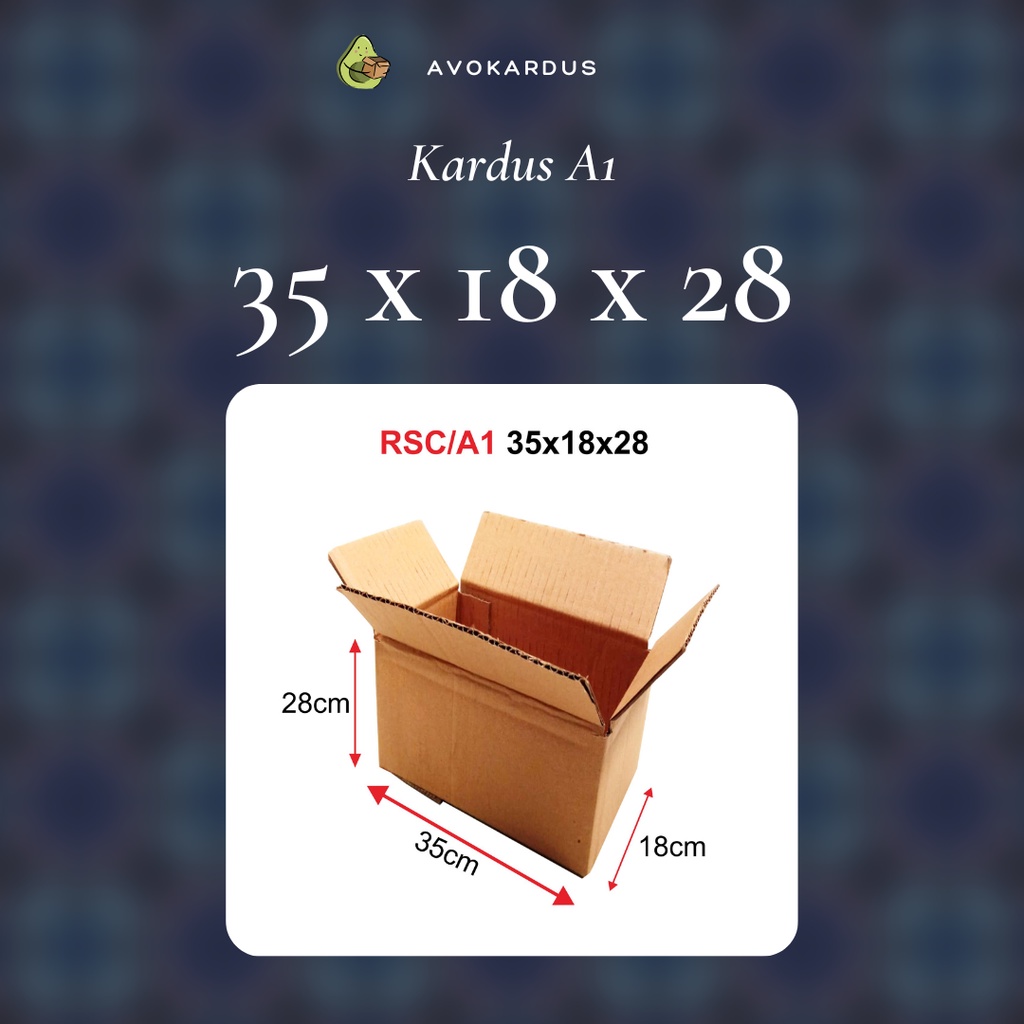 

Kardus / Box / Karton / Packing / Packaging / Kotak / Dus RSC / A1 – 35 x 18 x 28 B-Flute