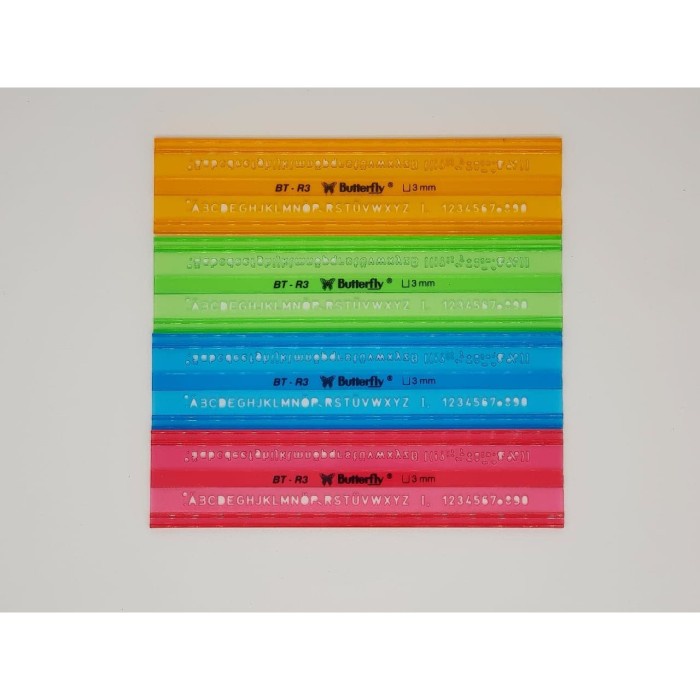 

Penggaris Butterfly BT-R3 / MAL HURUF 3MM