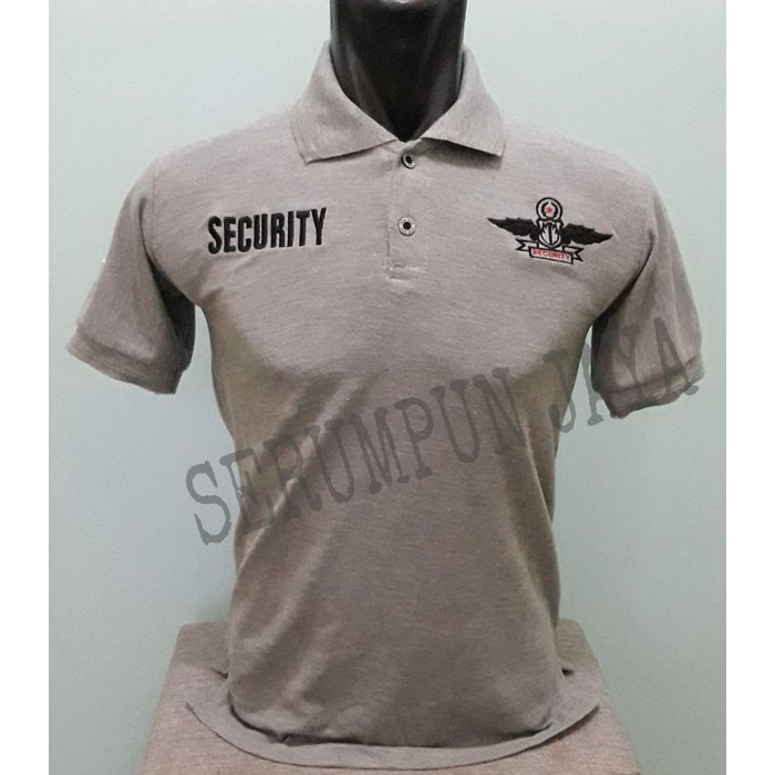 KAOS SECURITY WINGS ABU - KAOS KERAH SECURITY WINGS ABU  FULL BORDIR