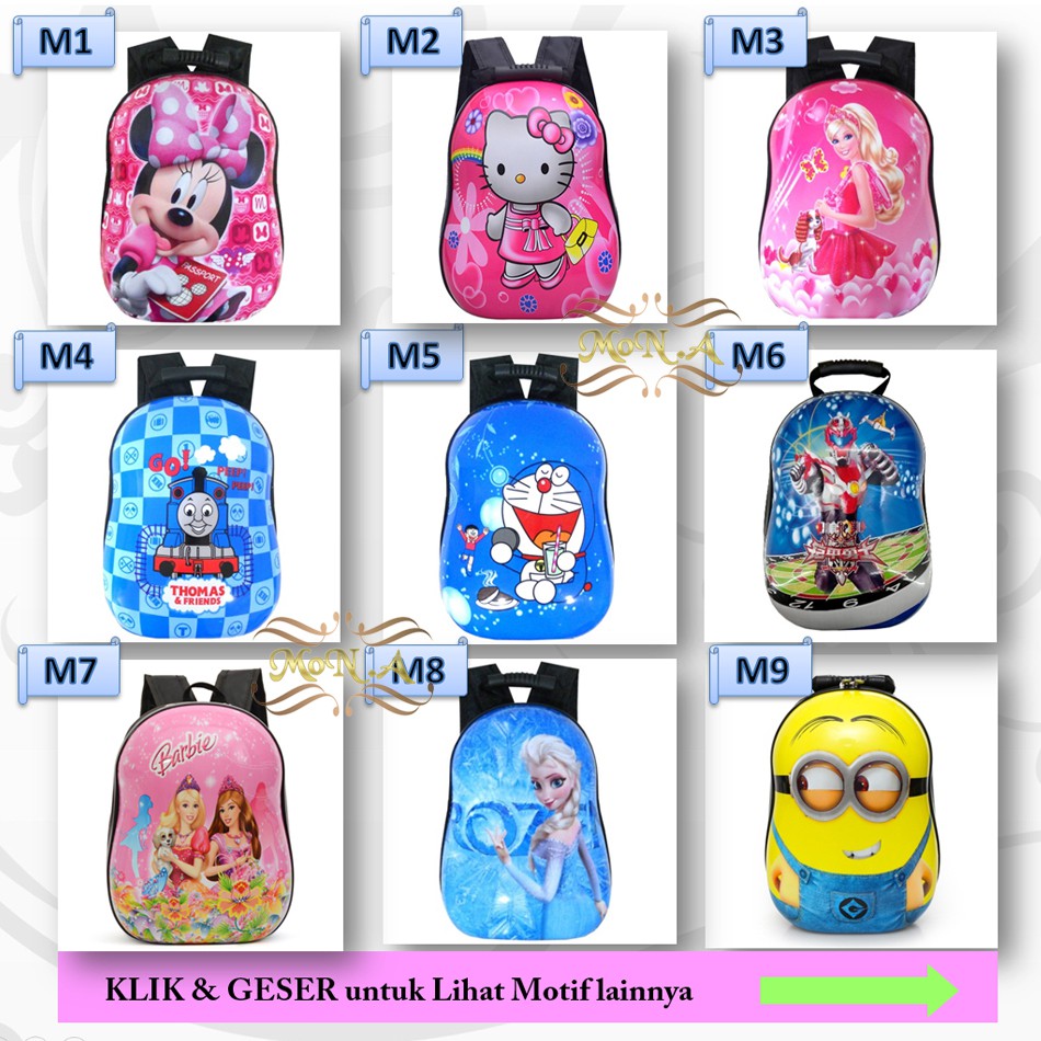 Tas Sekolah Anak Karakter lucu Ransel PVC - Ransel Telur