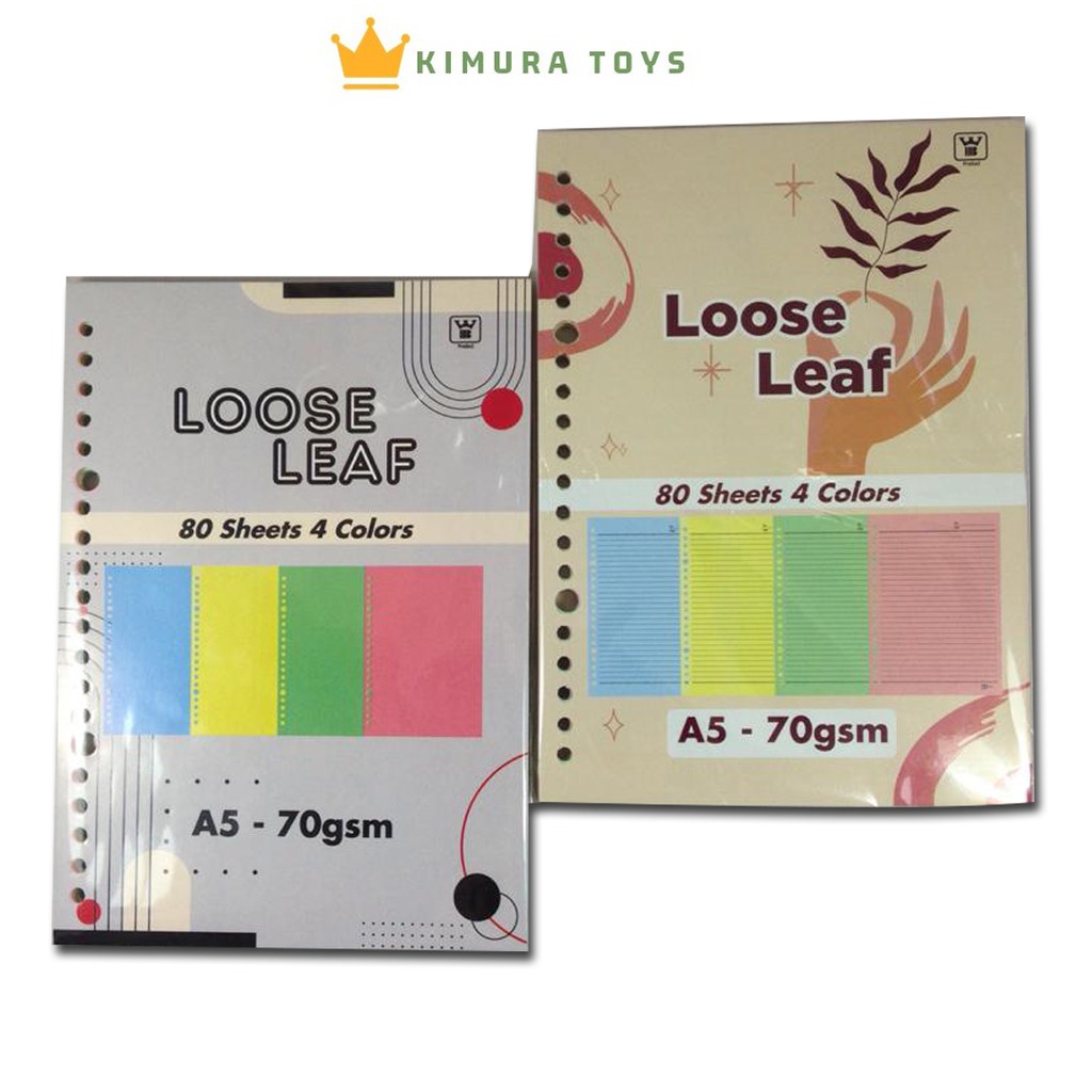 

Loose Leaf A5 Rainbow Warna Garis Dan Polos Isi Ulang Binder