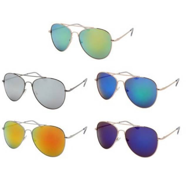 Kacamata Oval Aviator Warna BL Tangkai Silver 502ZJ