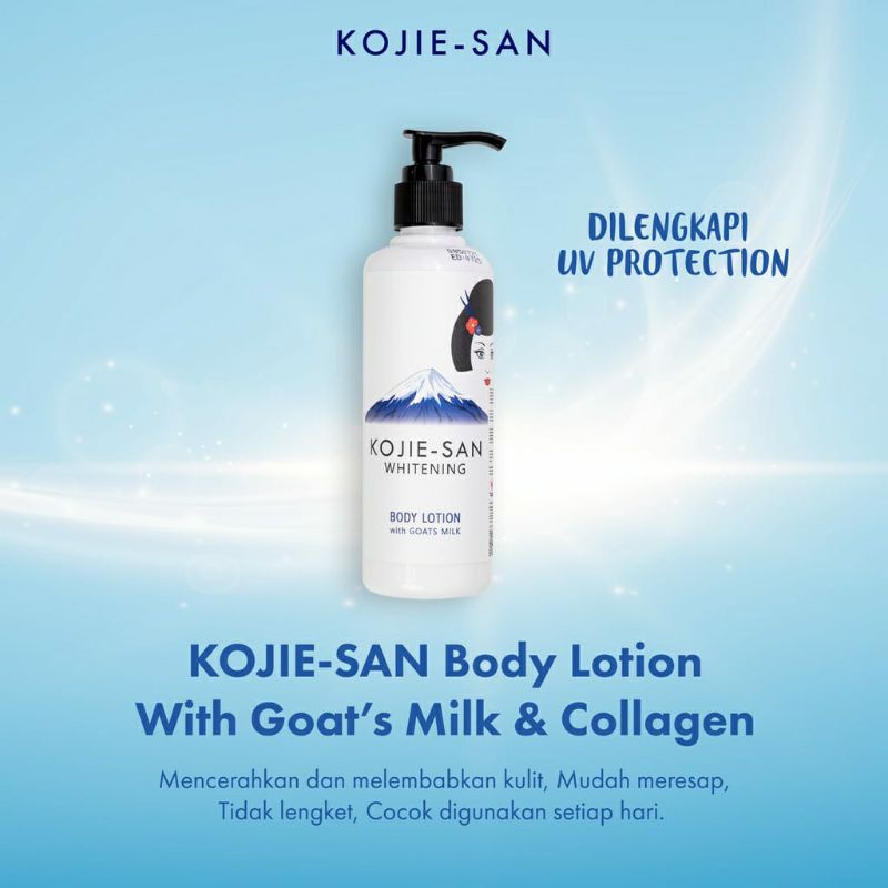 KOJIE SAN BODY LOTION GOAT MILK / KOJIC / GLOW 250ML [BPOM]