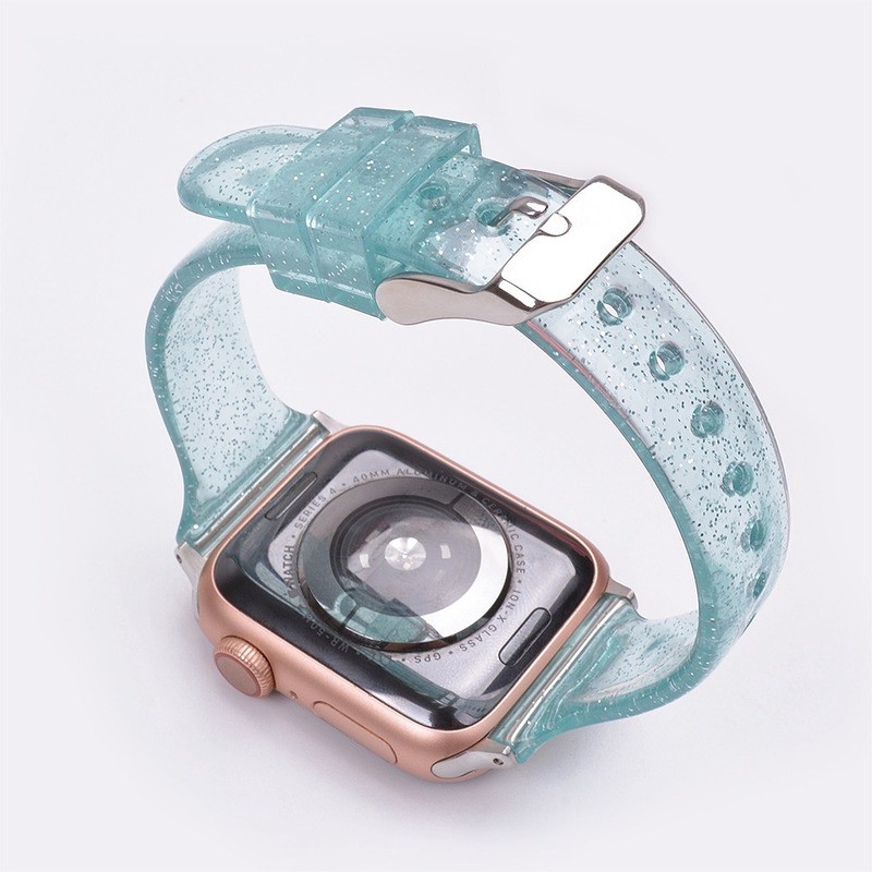 Strap Apple Watch Glitter Silikon Tali Jam Untuk Apple Watch Series 1 2 3 4 5 SE s6 s7 s8 ultra