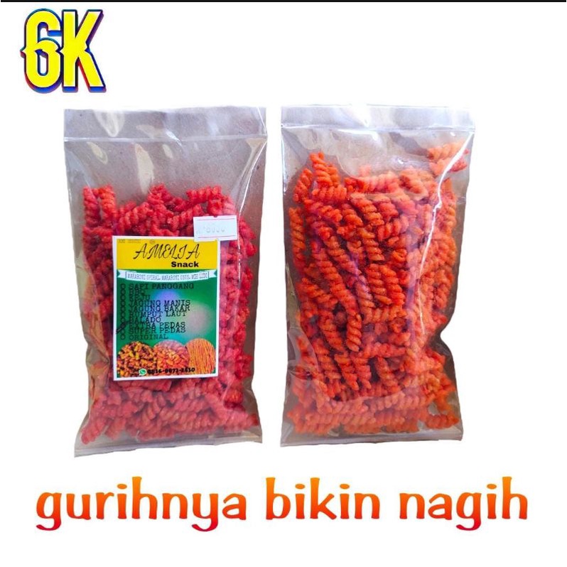 

MAKARONI SPIRAL/RASA BALADO/KEMASAN 100gr/MAKANAN JADUL