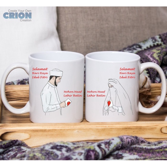 misi- Gelas Mug Couple Islam - Hari Raya Idul Fitri - Lebaran
