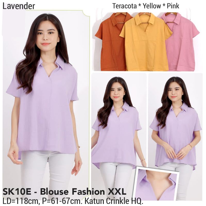 BIGSIZE BLOUSE MONICA JUMBO XL ATASAN WANITA KERJA KANTOR MURAH 10 BAJU CEWEK PENDEK