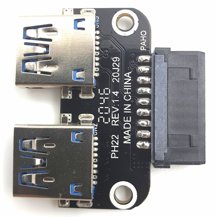 usb 20 pin to dual usb type A 3.0 motherboard adapter cabang mobo