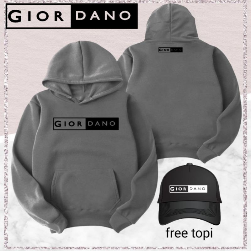 Hoodie sweater oblong abu misti berlogo Giordano free topi