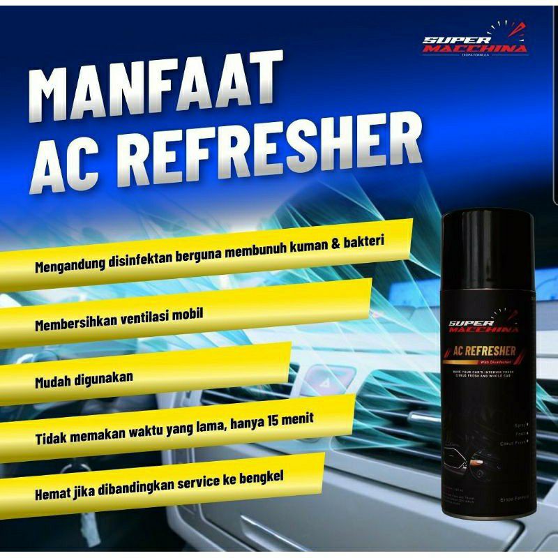 PROMO BUY 1 GET 1 SUPER MACCHINA ac refresher pembersih pendingin AC mobil segar with disenfectant