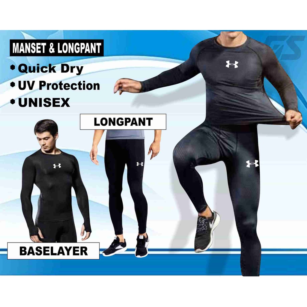 Baju selam pria underwater scuba diving wetsuit drysuit pria-baselayer panjang dan leging futsal